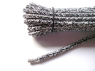 Leine Polyester 5mm (weiss/schwarz)